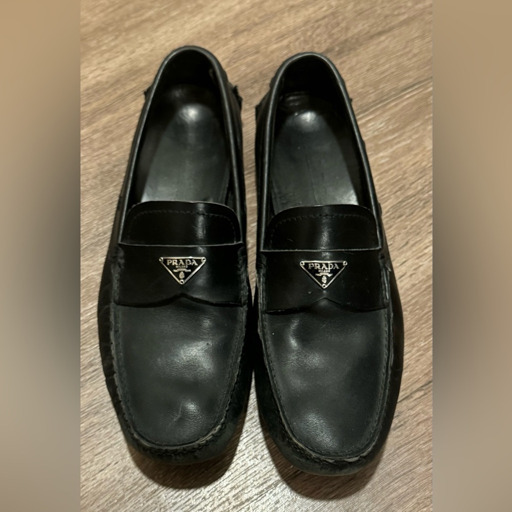 Prada Men's Classic Black Slip-On Loafers